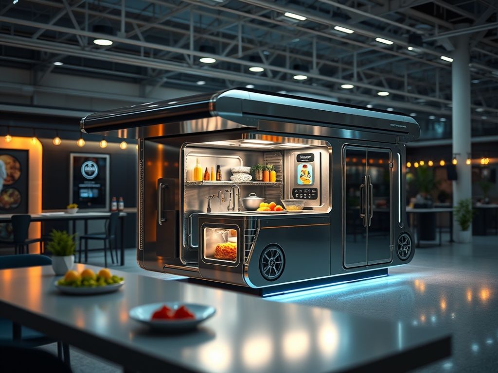Cozinha móvel robótica para feiras e eventos