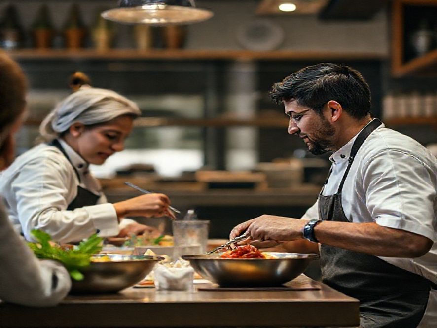 Treinamento cruzado: quando garçons aprendem sobre cozinha e vice-versa
